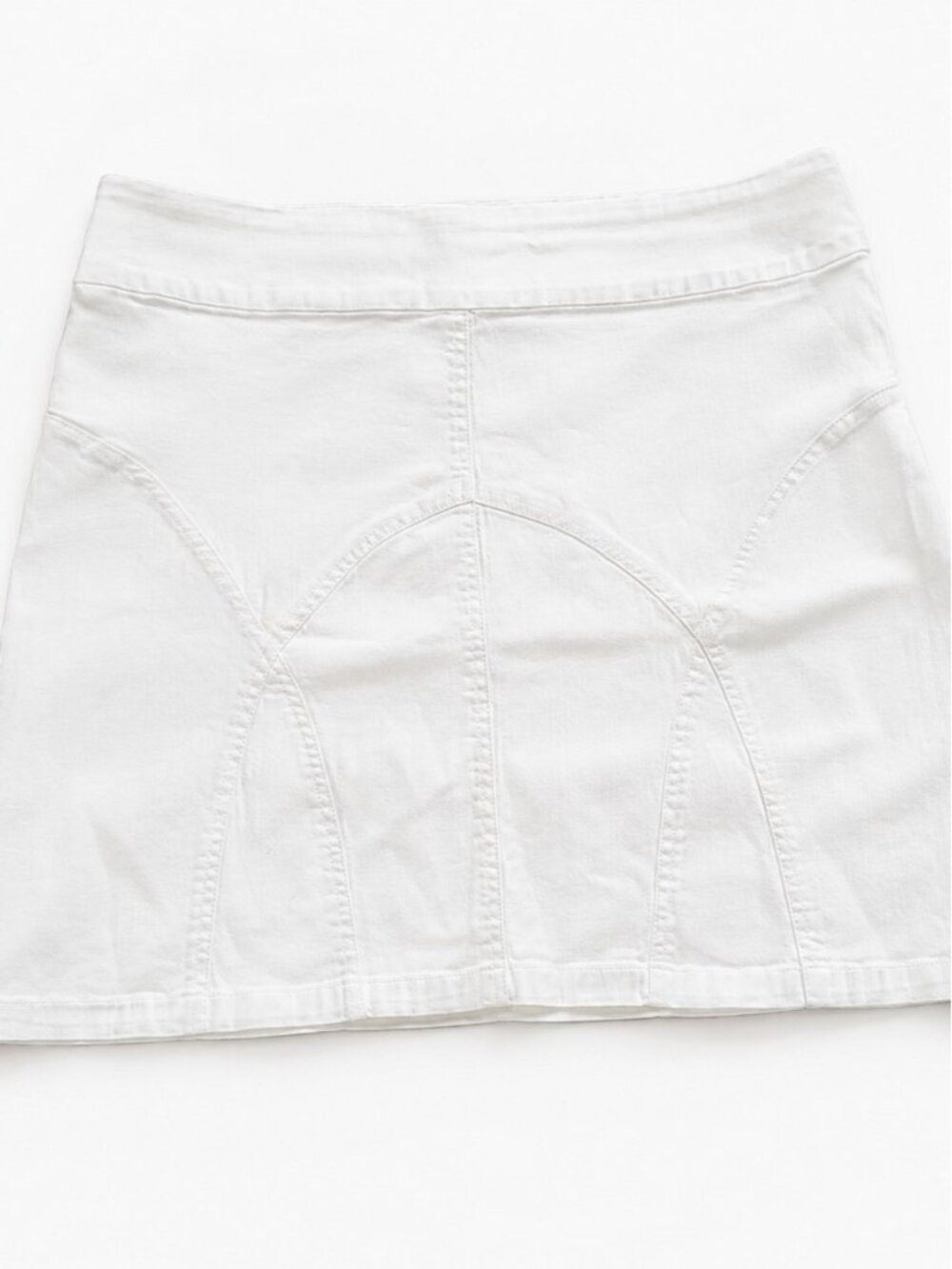 Contrast White A-Line Mini Skirt Women's Size 16P Casual Stretch Summer